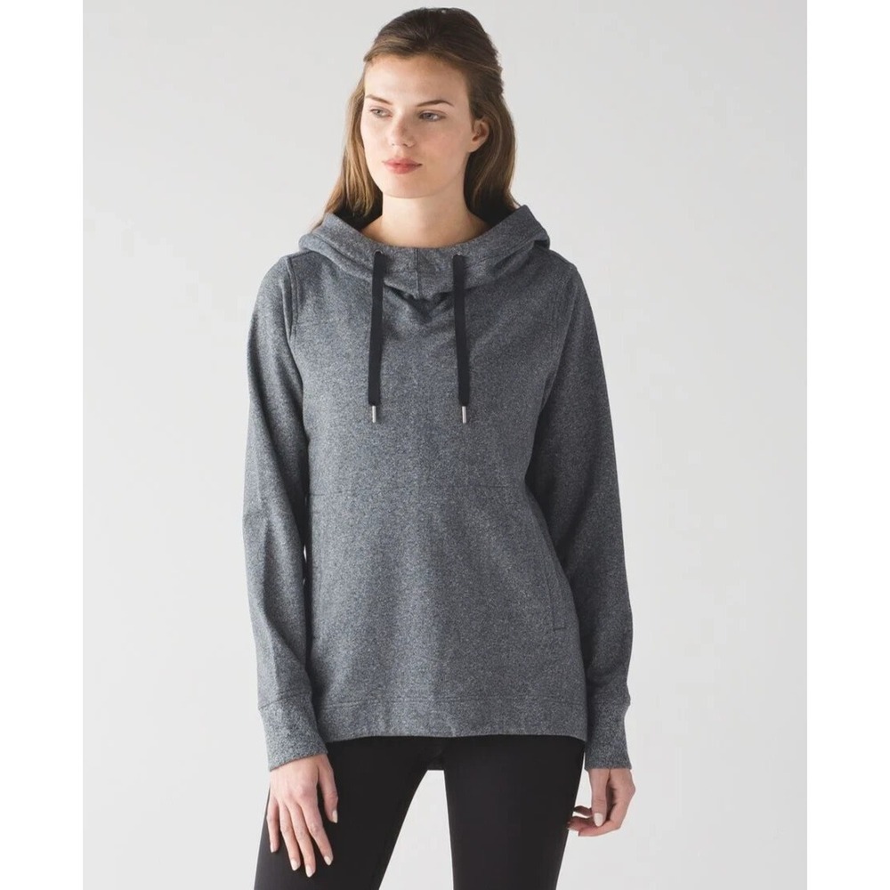 Lululemon Split‎ Pullover Hoodie Size 6 Heathered Speckled Grey 2 Sweatshirt